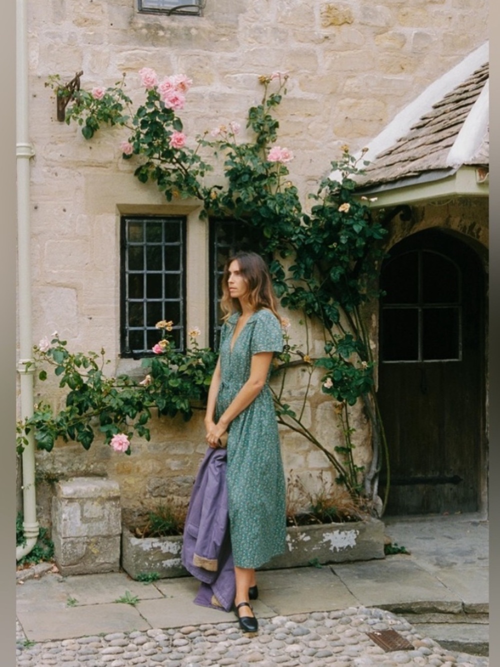 Christy Dawn Green Floral Wrap Dress - Picture 3 of 13